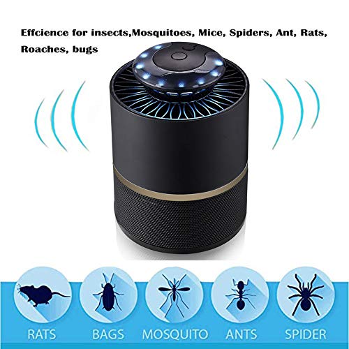 YOLL Nuevo fotocatalizador Repelente de Mosquitos lámpara casera led Mosquito asesin60M2,Sin químicos, sin radiación.Bebé, Las Mujeres Embarazadas Pueden Usarlo con Confianza,Black