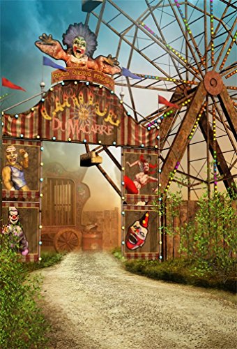 YongFoto 2,2x1,5m Vinilo Fondo de Fotografia Circus Entrance Gate Fantasy Funfair Telón de Fondo Fiesta Niños Boby Boda Adulto Retrato Personal Estudio Fotográfico Accesorios