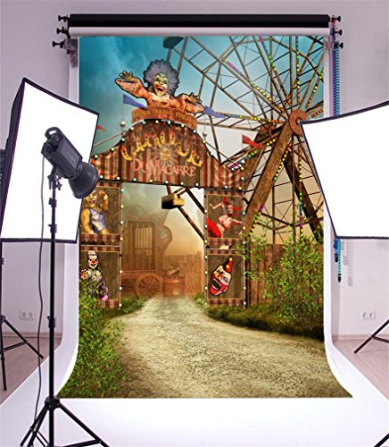 YongFoto 2,2x1,5m Vinilo Fondo de Fotografia Circus Entrance Gate Fantasy Funfair Telón de Fondo Fiesta Niños Boby Boda Adulto Retrato Personal Estudio Fotográfico Accesorios