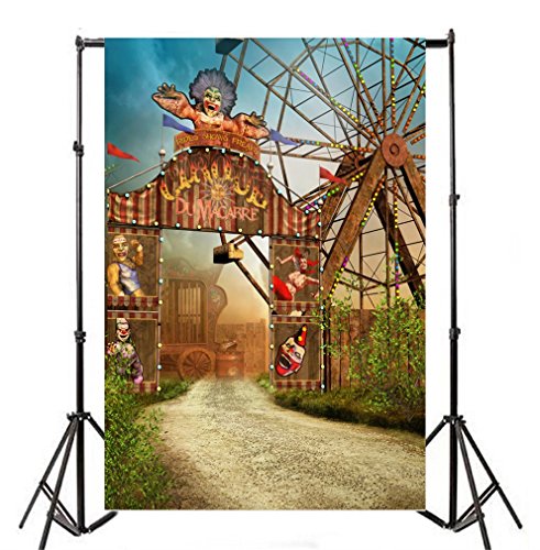 YongFoto 2,2x1,5m Vinilo Fondo de Fotografia Circus Entrance Gate Fantasy Funfair Telón de Fondo Fiesta Niños Boby Boda Adulto Retrato Personal Estudio Fotográfico Accesorios