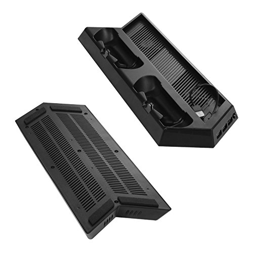 Younik VG-09 PS4 Pro - Ventilador Vertical de refrigeracióncon Controlador Dualshock y estación de Carga de 3 Puertos USB Hub para Playstation 4 Pro