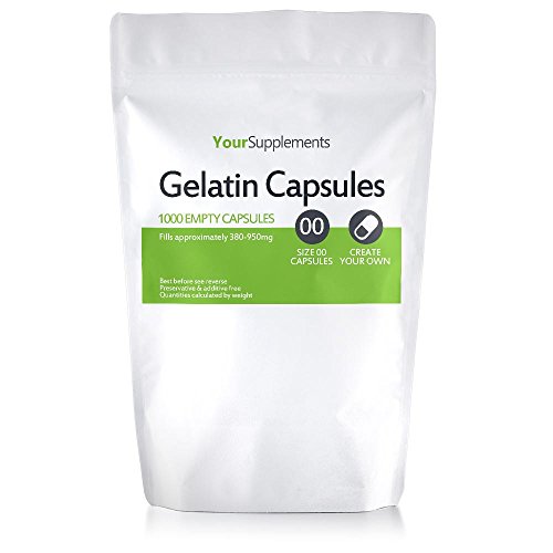 Your Supplements - Cápsulas de gelatina, Vacías, Tamaño"00", 1000 piezas