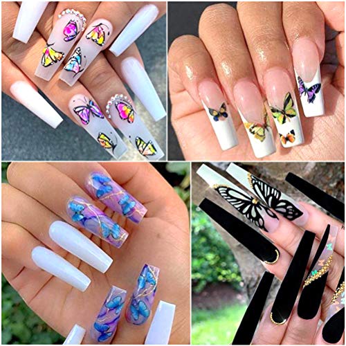 Yousir Nail Art Stickers Slider Butterfly Transfer Water Set Colorido Floral Manicure Decals Nail Art Decor