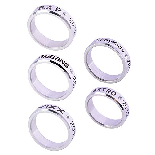 Youyouchard Kpop Straykids VIXX Astro B.A.P Anillo de acero de titanio con cadena de acero gratis (1. Straykids)