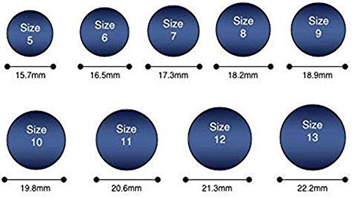 YPSOU Anillo for Las Mujeres, Pulgar Anillos, Anillos de Boho, de Cristal y Plata de la antigüedad, no es fácil de oxidar, Mantenga Gloss (Size7-10) (Color : Blue-Silver, tamaño : 10)