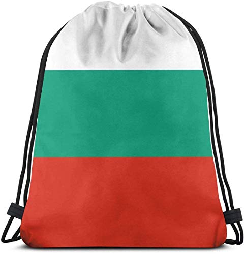 Yuanmeiju Bulgarian Flag Drawstring Backpack for Unisex Bolsa de Gimnasio 36 x 43cm/14.2 x 16.9 Inch