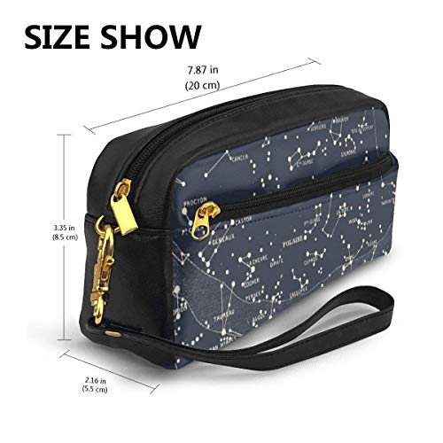 Yuanmeiju Carte Du Ciel I Cosmetic Bag Portable Students Estuche for Girls Women Handbag Purse Make Up Pouch