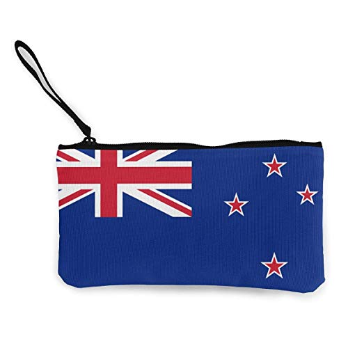 Yuanmeiju Cartera Unisex del Monedero de la Lona de la Cremallera de la Bandera de Nueva Zelanda, Bolso del Maquillaje, Bolso del teléfono móvil con la manija