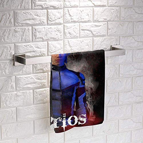 Yuanmeiju Toalla Cuadrada Descendants 3 Carlos Reusable Super Soft Absorbent Multipurpose Towel 13 Inch X13 Inch Black