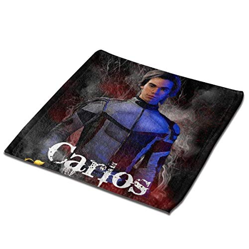 Yuanmeiju Toalla Cuadrada Descendants 3 Carlos Reusable Super Soft Absorbent Multipurpose Towel 13 Inch X13 Inch Black