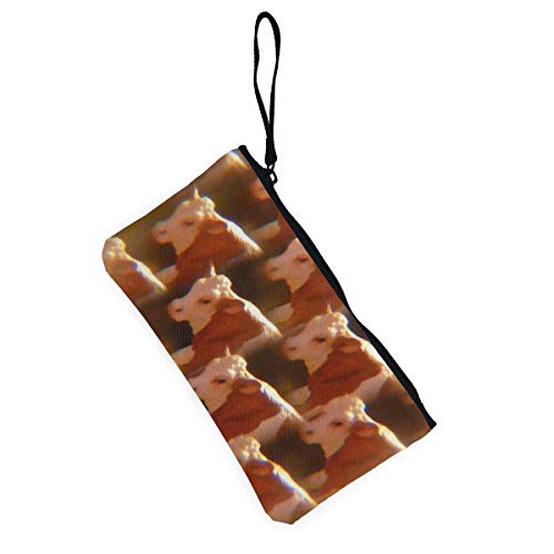 Yuanmeiju Vacas caleidoscopio Arte Lindo Lienzo Cambio Moneda Monedero Bolsa Bolsa Cremallera Titular Monedero Correa de muñeca Maquillaje lápiz Caso Personalizado