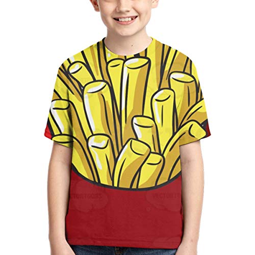 YudoHong Camisetas para niños Chips Camiseta Deportiva para niños, Camisas para Hombres con Corte clásico