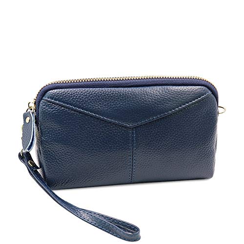 YuJian12 Bolsa de teléfono móvil Billetera Lichi Bolsa de Embrague del patrón del Monedero de Las Mujeres Cremallera Bolsa de la Moneda (Color : Royal Blue)