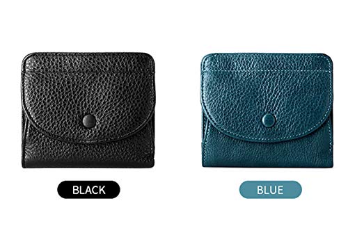 YuJian12 Patrón Monedero Lichi Color sólido Hebilla pequeña Carpeta Cremallera Bolsa de la Moneda (Color : Black)