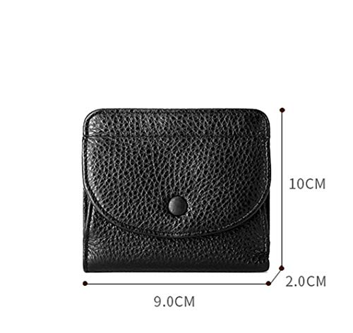 YuJian12 Patrón Monedero Lichi Color sólido Hebilla pequeña Carpeta Cremallera Bolsa de la Moneda (Color : Black)