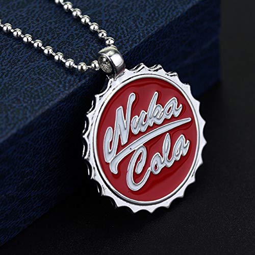 YUNMENG Moda Beer Cap Collares Juego en línea Fallout 3 Adornos de joyería Nuka Cola Bebidas Collares Pendientes Cadena de Cuentas Unisex Colar