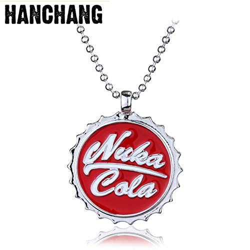YUNMENG Moda Beer Cap Collares Juego en línea Fallout 3 Adornos de joyería Nuka Cola Bebidas Collares Pendientes Cadena de Cuentas Unisex Colar