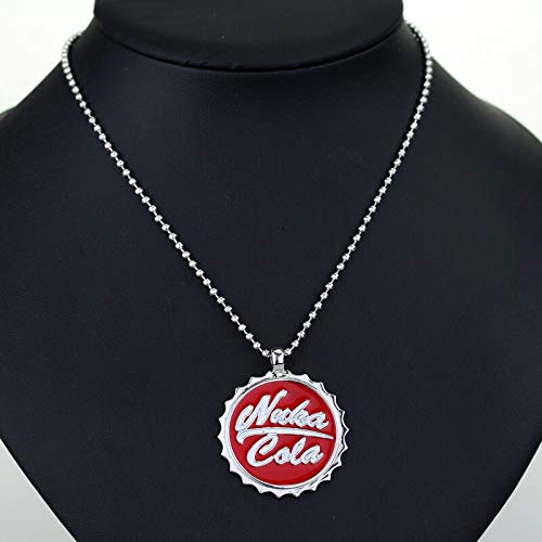 YUNMENG Moda Beer Cap Collares Juego en línea Fallout 3 Adornos de joyería Nuka Cola Bebidas Collares Pendientes Cadena de Cuentas Unisex Colar