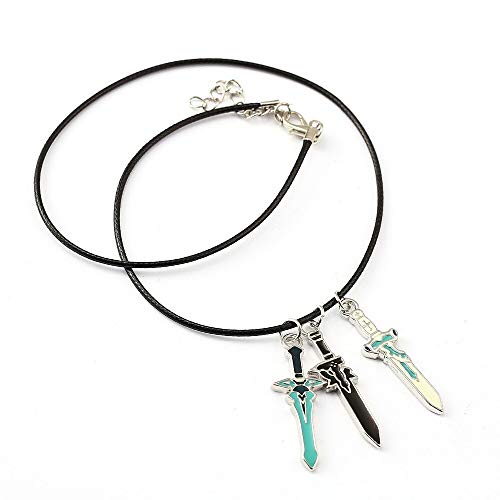 YUNMENG Sao Sword Art Online Gargantilla Collar Elucidator Oscuro Repulsor Colgante Hombres Mujeres Regalo Anime Accesorios de joyería