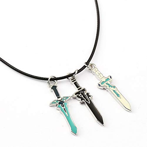 YUNMENG Sao Sword Art Online Gargantilla Collar Elucidator Oscuro Repulsor Colgante Hombres Mujeres Regalo Anime Accesorios de joyería