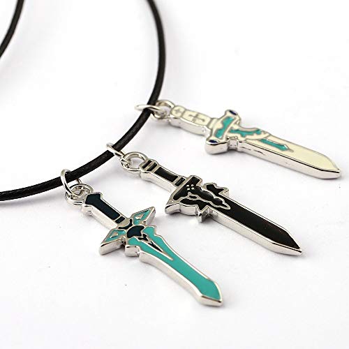 YUNMENG Sao Sword Art Online Gargantilla Collar Elucidator Oscuro Repulsor Colgante Hombres Mujeres Regalo Anime Accesorios de joyería