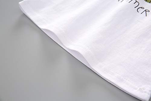 YWLINK Verano Mezcla De AlgodóN Conjunto De Manga Corta De SandíA, Manga Corta De SandíA Camiseta Estampada+Pantalones Cortos De Color Liso +Cuerda Decorativa 1-4 AñOs De Edad Bautizo Bebe Regalo