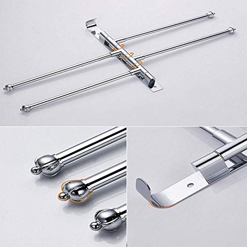 YWYW Toallero, Toallero Giratorio Perforado Gratis, Toallero móvil de Acero Inoxidable para baño, Colgante de Cocina de Cuatro Barras para baño, Toallero de Pared