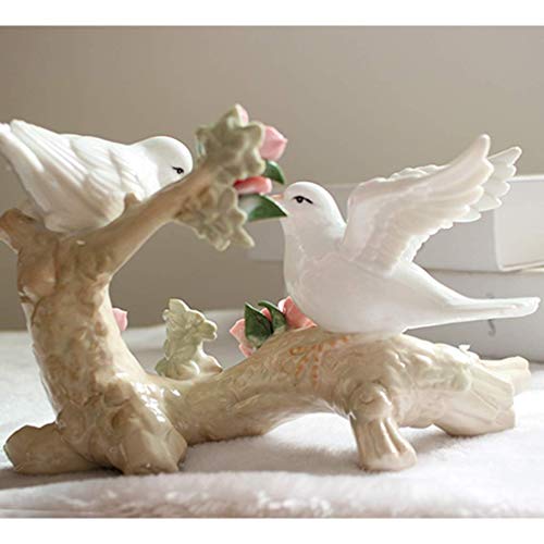 YXB Baratijas Accesorios para el hogar Adornos de cerámica Regalo Decorativo para el hogar Sala de Estar Escultura Combinación Cerámica Decoración de Escritorio Creativa Sala de Bodas Muebles PE