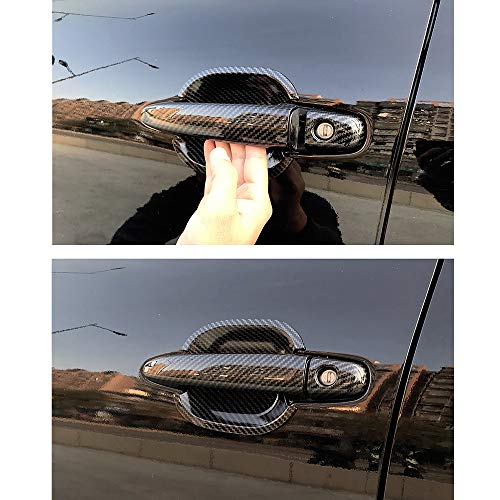 YXSMMB Cubierta de la manija de la Puerta Exterior del Coche con impresión de Fibra de Carbono Moldura del tazón de la Puerta. para Toyota Land Cruiser Prado J120 2002 2005 2009