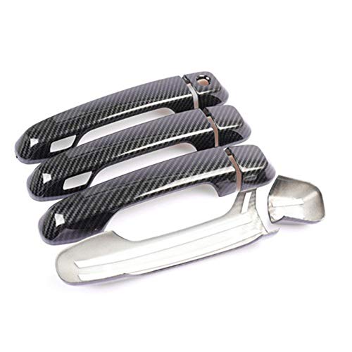 YXSMMB Moldura del tazón de la Cubierta de la manija de la Puerta del automóvil Impresa en Fibra de Carbono. para Toyota Prado 2010 2011 2012 2013 2014 2015 2016 2017 2018 2019