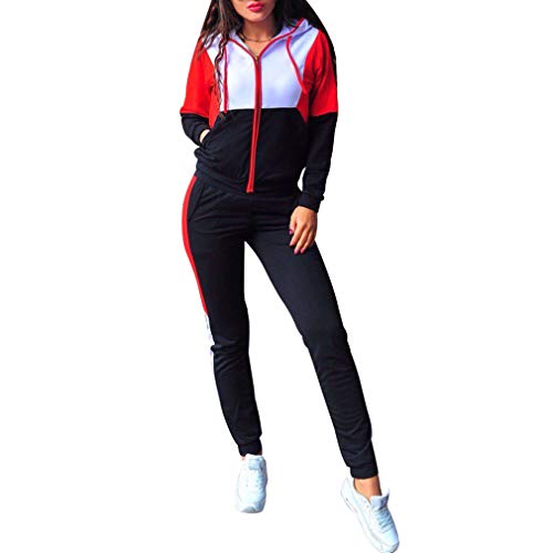 Yying Casual Chándal Conjunto de Dos Piezas Conjunto de Dos Piezas Sudaderas con Capucha de Manga Larga Pantalones Conjunto SportwearMocho Outfit Negro M