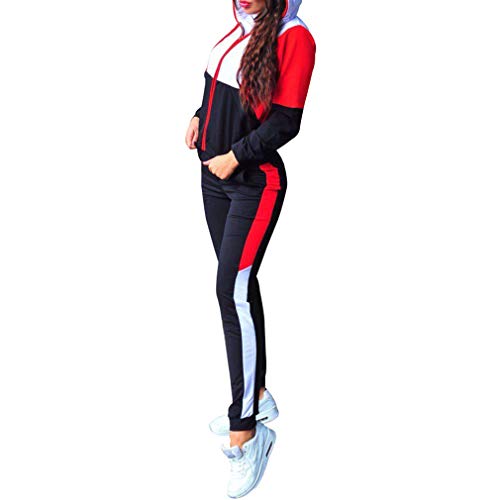 Yying Casual Chándal Conjunto de Dos Piezas Conjunto de Dos Piezas Sudaderas con Capucha de Manga Larga Pantalones Conjunto SportwearMocho Outfit Negro M