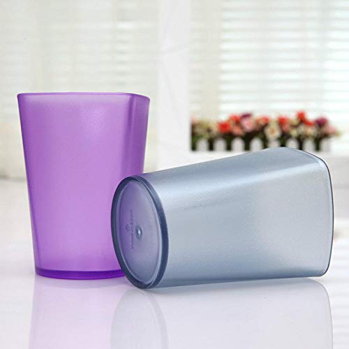 YYUYOM 2Pc Taza Simple Pareja Baño Plástico Enjuague Bucal Taza Niños Cepillo De Dientes Exfoliante Enjuague Bucal Taza-Púrpura