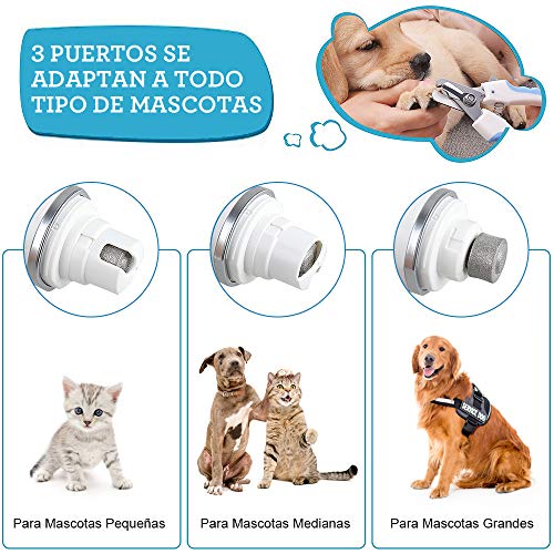 Zacro de Uñas Eléctrico para Mascotas Set, Recortadores Profesionales para Perros y Gatos,50 db Super Silencioso y Profesional de 2 Velocidades Recargable Cortauñas Perros.