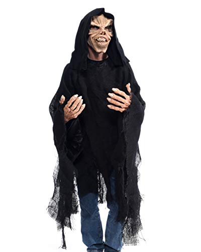 Zagone Studios - Kit de disfraz de monstruo diablillo con máscara y camisa podrida y guantes, color marrón