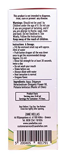 Zane Hellas MouthWash. Enjuague bucal con aceite de orégano.Ideal para la gingivitis, la placa, la boca seca y el mal aliento.Libre de alcohol y flúor.100% Herbal.Compre 3 +1 libre