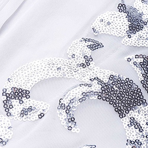 Zantec Vestido Ajustado Corto de Bodycon Vestido de Lentejuelas Bordado de una Sola Pieza Vestido de Dama Atractivo Vestido de Club Nocturno de Lady