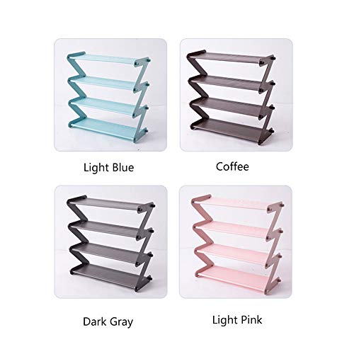 Zapatero plegable Yzki de 4 niveles, sin ondas, para ahorrar espacio, organizador de zapatos, a prueba de humedad, práctico zapatero para el hogar, rosa claro, Tamaño libre