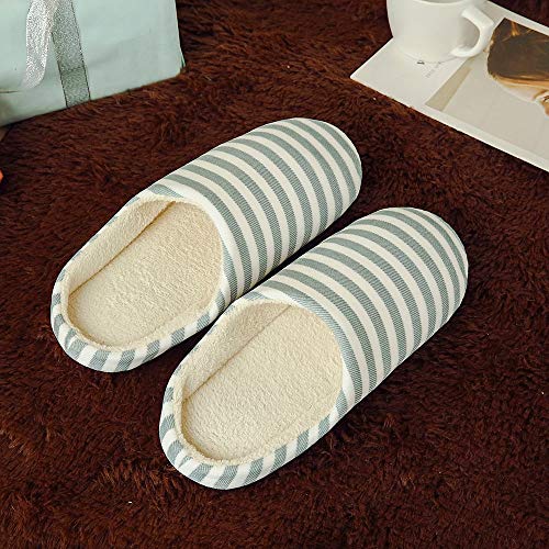 Zapatillas De Casa De Mujer Antideslizante CáLido Zapatos Invierno Hombre Pantuflas Cómodas Suave Slippers Mujeres Hombres Parejas Rebaño de Rayas Calzado Zapatillas de casa Zapatillas de Interior