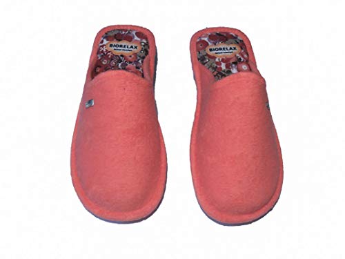 Zapatillas de Estar por casa/De Mujer/Biorelax/Primavera-Verano/Mod. Cuña 3 cms/Color Coral/Talla 41