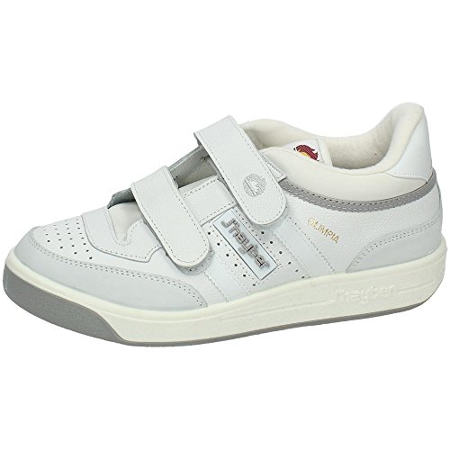 Zapatillas deportivas J´hayber hombre color blanco con velcro piel flor modelo olimpiaTalla 44