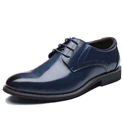 Zapatos Oxford Hombre, Brogue Cuero Boda Negocios Calzado Vestir Cordones Derby Negro Marron Azul Rojo Amarillo 37-48EU BL41