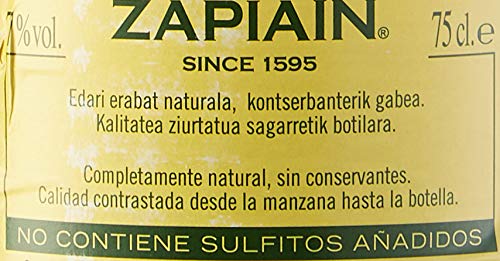Zapiain Sidra Nature de 7º - Paquete de 6 botellas de 75 - Total 450 cl