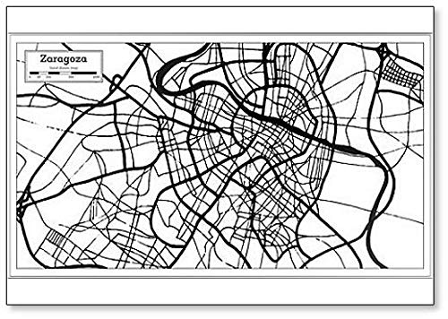 Zaragoza - Imán para nevera, diseño de mapa de España