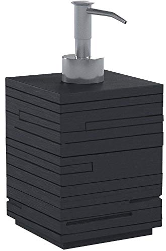 Zeller 18316 - Dispensador de jabón de polirresina (6,5 x 20 cm), color negro