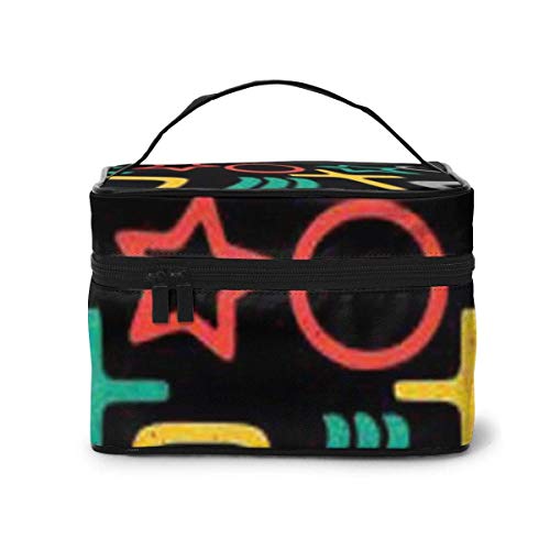 Zener ESP Cards Pattern Travel Makeup Train Case Maquillaje Cosmético Case Organizer Portable Artist Storage Bag