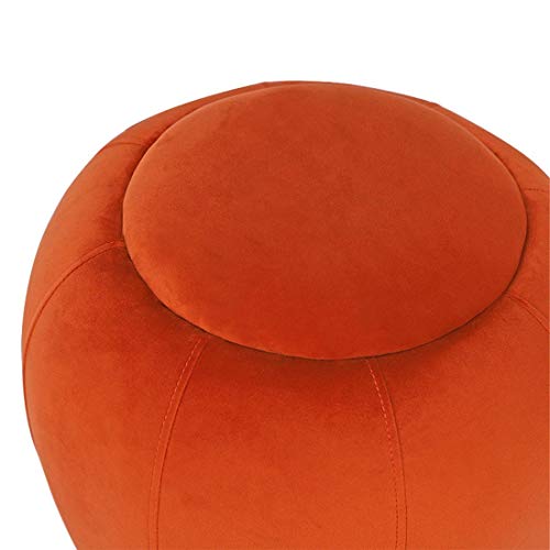 ZFHNY Nordic Creative Velvet Otomana Taburete para pies Taburete de Maquillaje Taburete Redondo Sofá Taburete Taburete bajo Reposapiés Tejido Diseño Moderno - Rojo