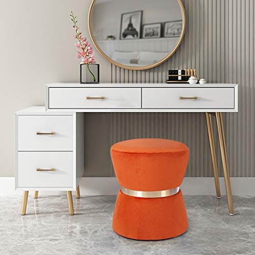ZFHNY Reposapiés Otomano Taburete Redondo del Norte de Europa Personalidad Creativa Sofá Taburete Minimalista Moderno Designe, Silla de Maquillaje para Cocina Dormitorio Sala de Estar (Rojo)