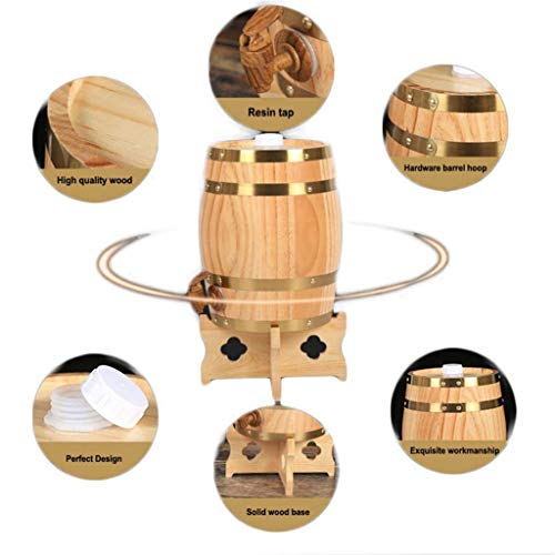 ZGQJT Oak Aging Barrel 20L Bar Restaurant Barril de Vino Vertical Decorado con Botellero Adecuado para Almacenar Whisky, Vino, Salsa Picante, Miel Mini Barril de Vino (Color : Chocolate, Size : 20L)