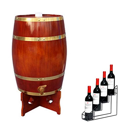 ZGQJT Oak Aging Barrel 20L Bar Restaurant Barril de Vino Vertical Decorado con Botellero Adecuado para Almacenar Whisky, Vino, Salsa Picante, Miel Mini Barril de Vino (Color : Chocolate, Size : 20L)